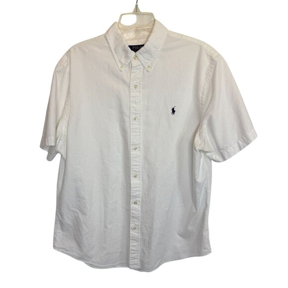 Polo Ralph Lauren White Short Sleeve Button Down Shirt Men’s - Size XL - Picture 1 of 6